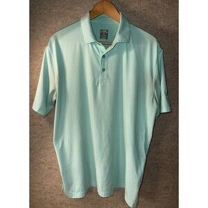 Callaway Polo Shirt Mens Size XL Teal Striped Opti Dri Fit Golf Short Sleeve